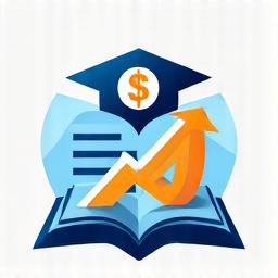 Ícono de un aula con pizarra y gráficos financieros