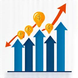 Ícono de dinero creciendo y nuevas ideas